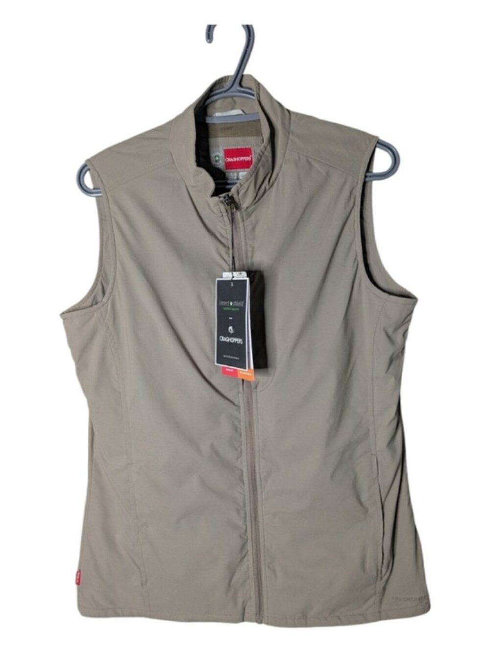 NWT Craghoppers NL Allegra Gilet Synthetic Vest RFID Insect Repellant Tan Sz M/8